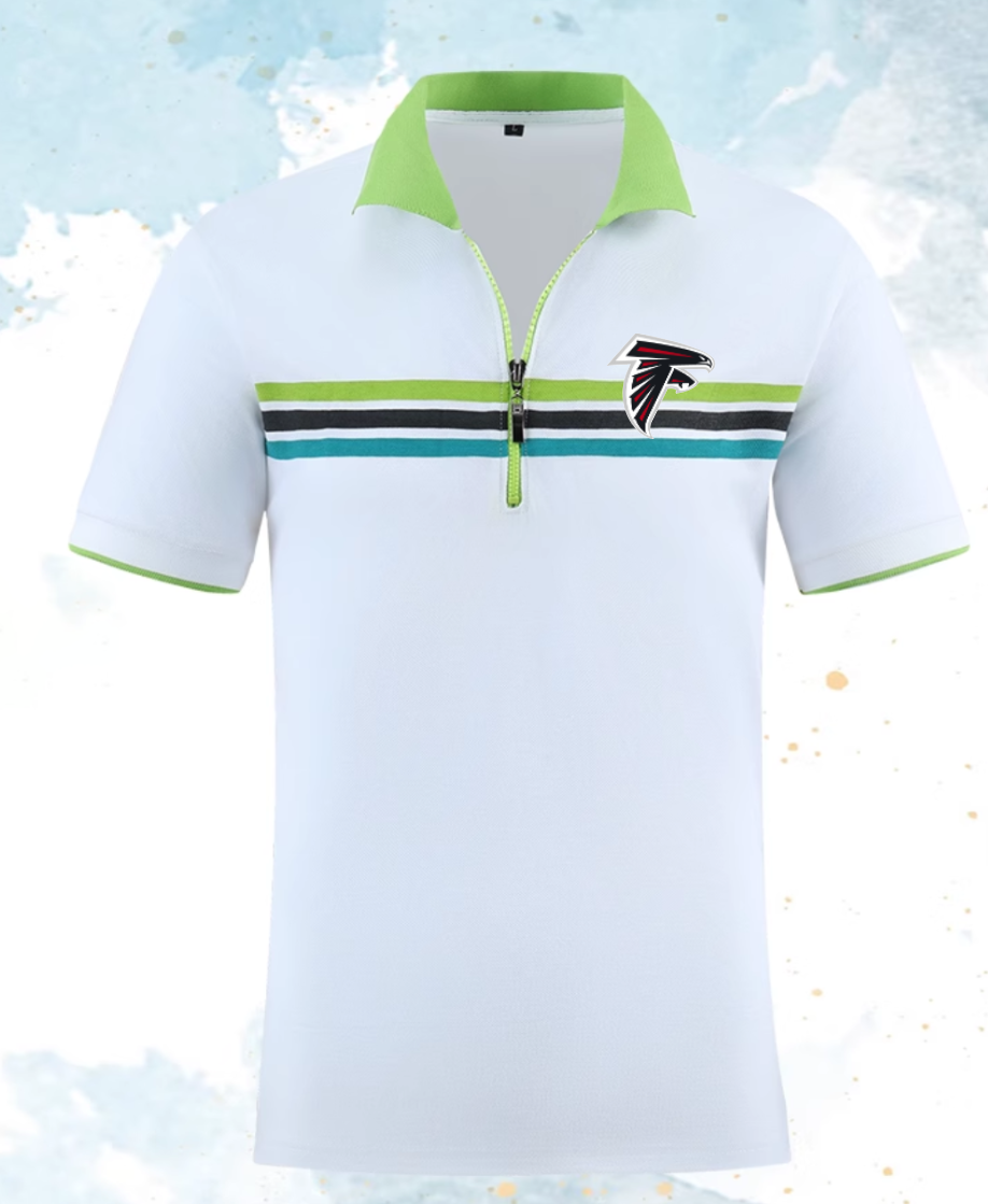 Atlanta Falcons white 14 Men 2025 NFL polo T shirt
